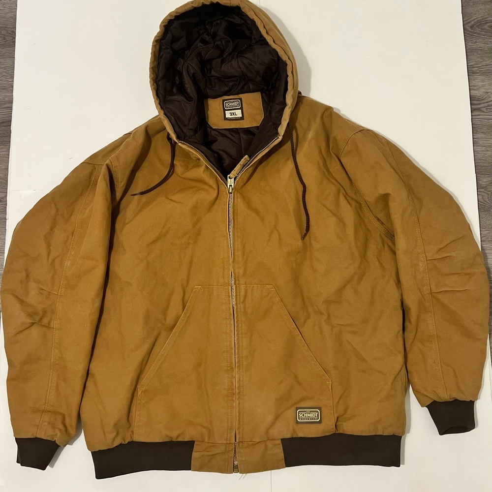 Coat CE Schmidt Hooded Jacket Adult 3XL Brown Canvas Workwear